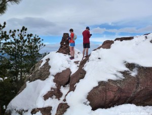 Amanda and Jason on the summit of Green Mt, 4/20/13.