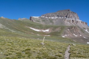 The trail leading up to Uncompahgre