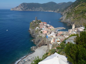 Vernazza, Cinque Terre. Surrounded by vineyards and precipitous cliffs.