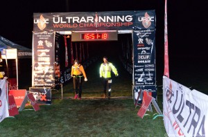 Jason and Kate crossing the finish line at the UROC 100km, just under 17h.