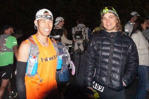 Brendan and I at the start line before the 2014 Miwok 100k.