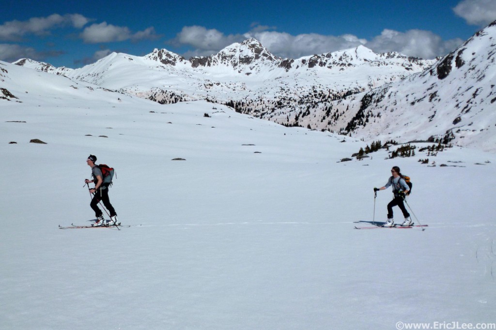Early season ski tour with Andy & Jessica near Independence Pass. Cross training, 5/24/14.