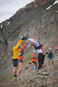 Welcoming committee of Rocky Mountain Runners atop Grant Swamp Pass. Photo by Ryan Smith.