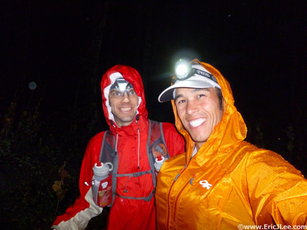 First rain storm of the night around midnight, all geared up and having fun.