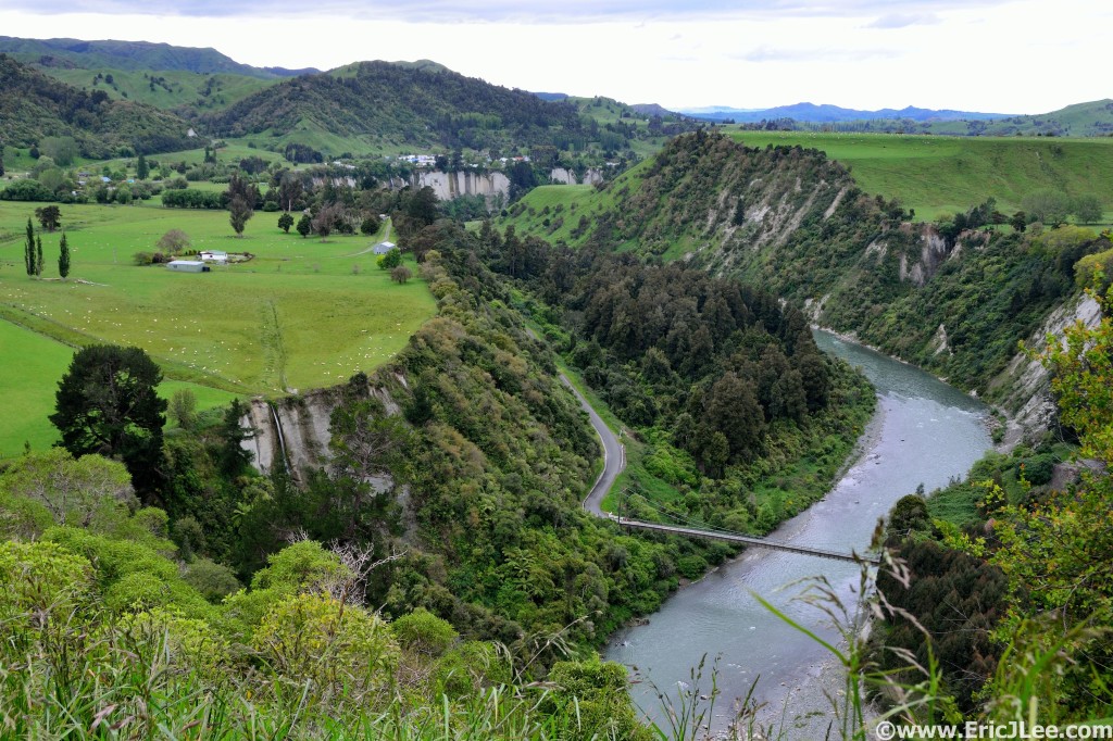 Green hills, rivers, waterfalls and sheep, that's New Zealand.