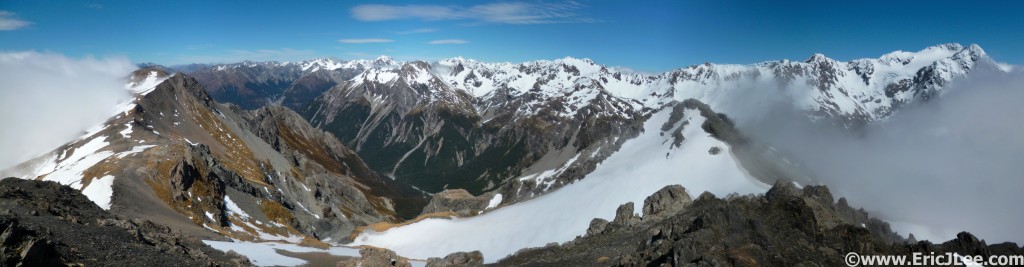 The view from Avalanche Peak near Arthur's Pass.