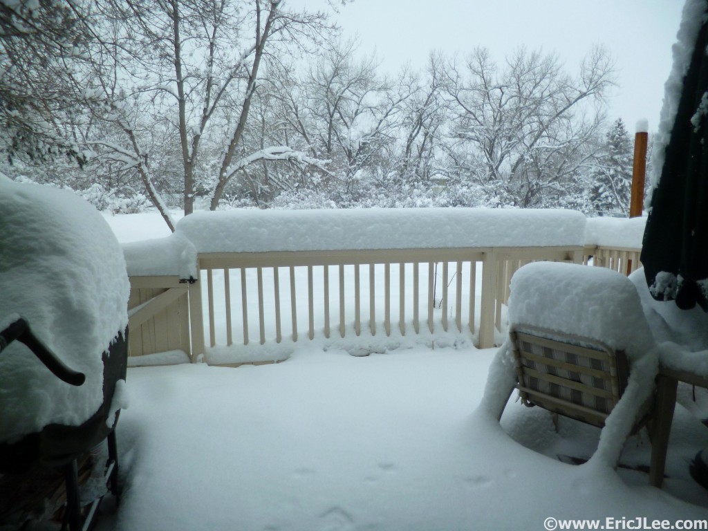About half of the snow we received in late February 2015, it was the snowiest February on record in Boulder (>50")