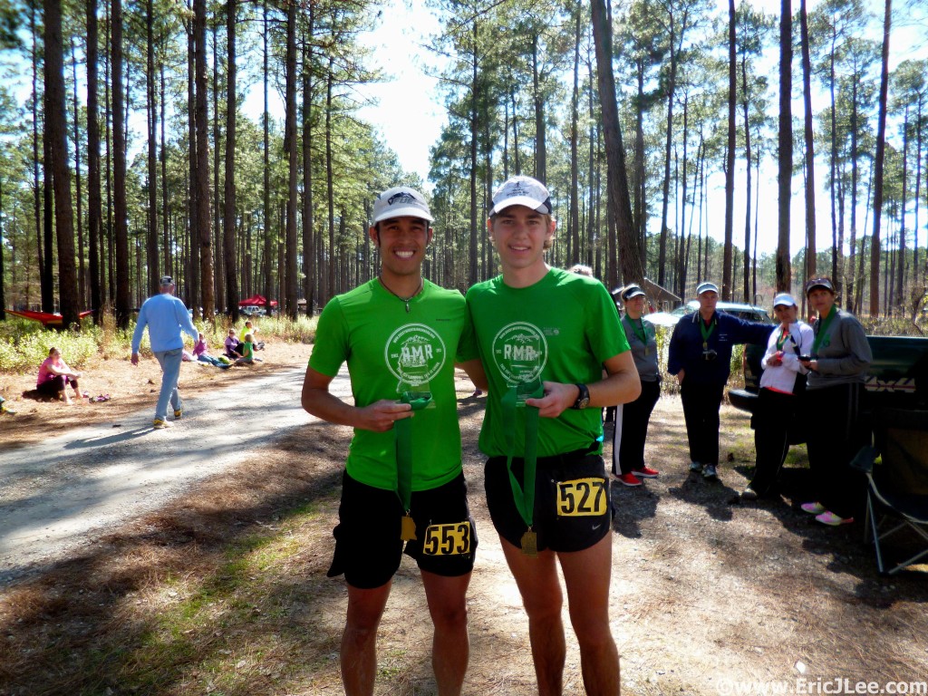 Jack and I after the run, Rocky Mountain Runners go 1-2 at the Mississippi50.