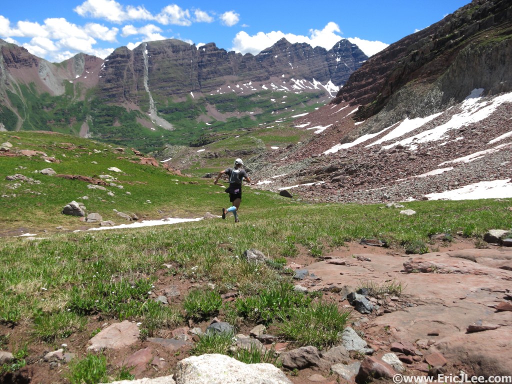 Headed toward the Maroon Bells on the shortcut from Snowmass, 7/25/15.