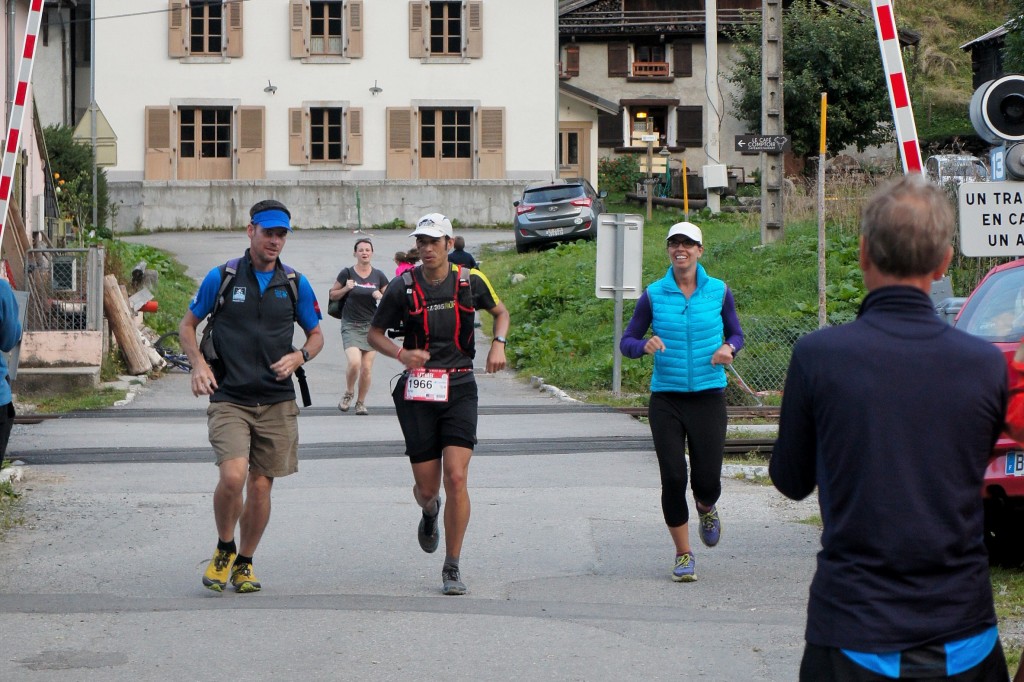 Chris and Kate running me into Vallorcine, its time to get this thing done. Photo by Kerwin Lee