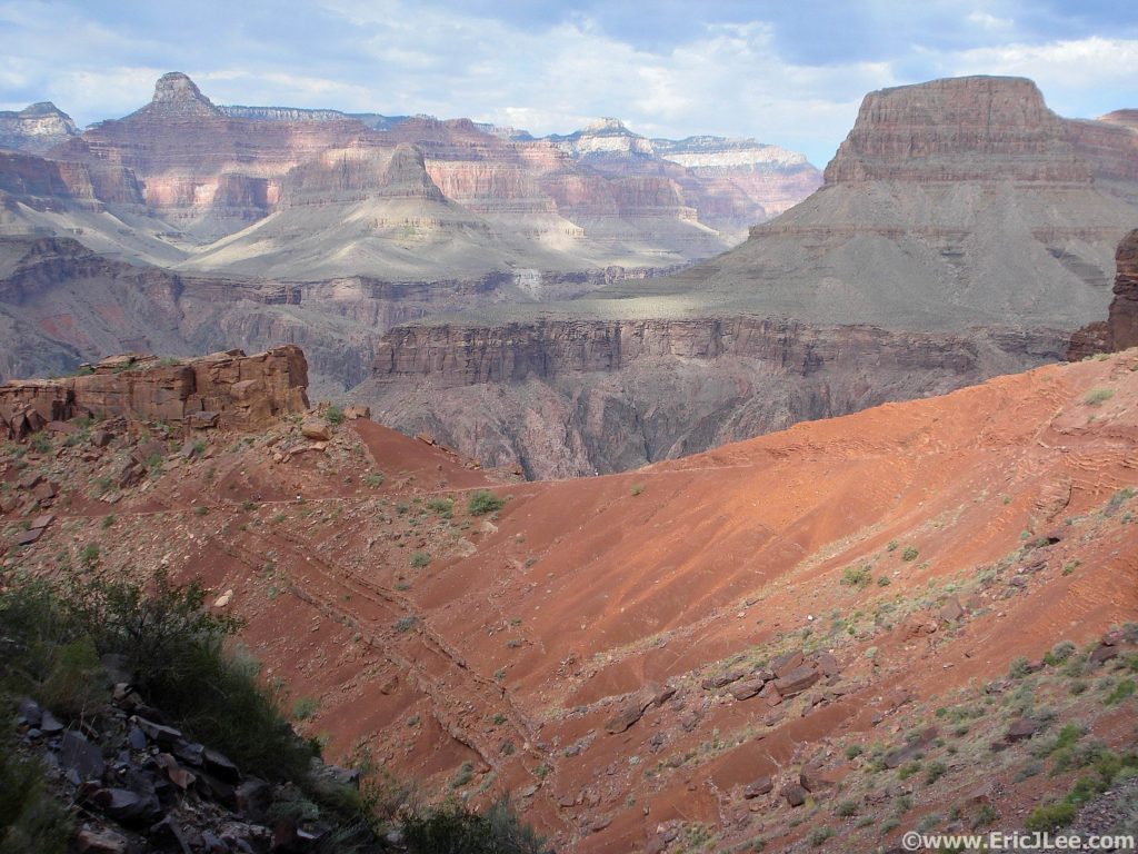 Looking down the South Kaibab trail across the Grand Canyon during a R2R2R run (Oct 2010).