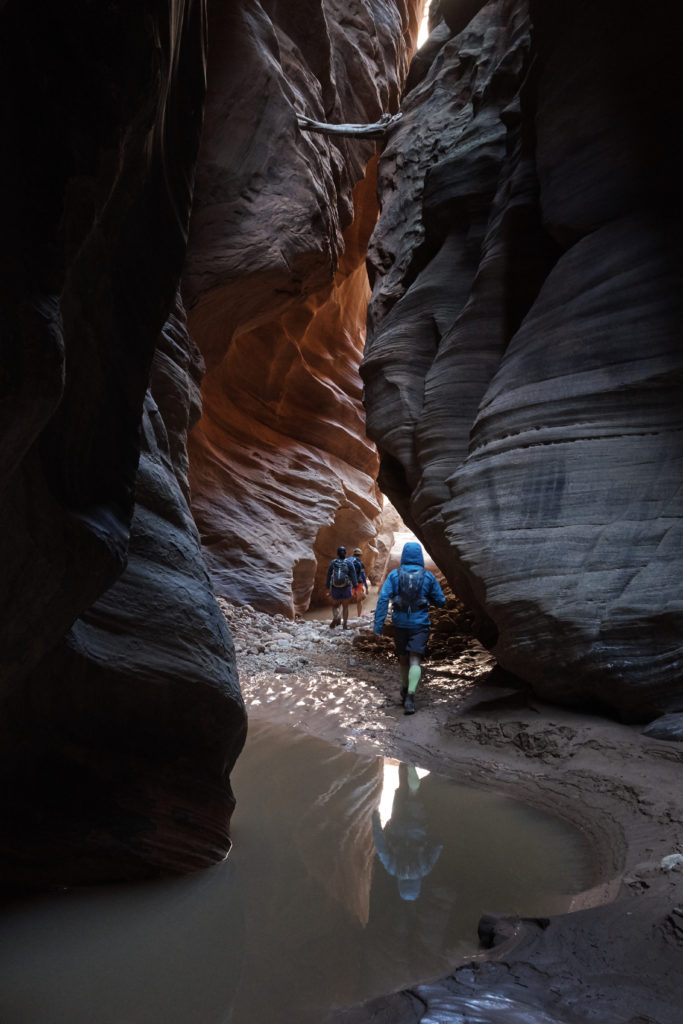 Ambling through the dark narrows of Buckskin Gulch. Adventure is not too far from home. April 2017.